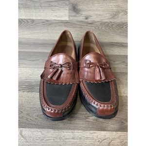 JOHNSTON & MURPHY Mens M 2 TONE Leather Kiltie Tassel Loafers 20-0592 SIZE 14W